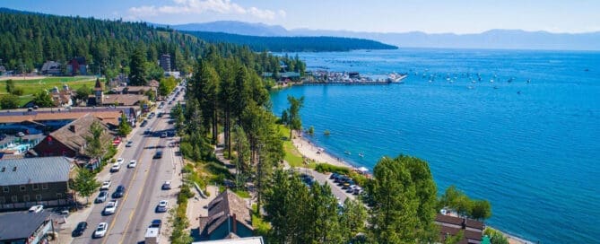 Lake Tahoe Tahoe City Aerial Summer