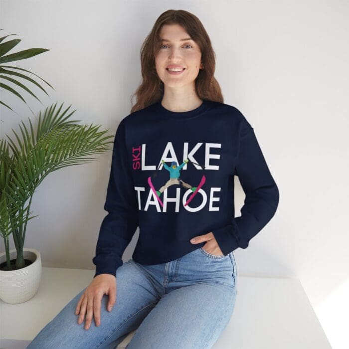 Ski Lake Tahoe Zwart Trui Heren Dames Unisex Lange Mouwen Ronde Hals