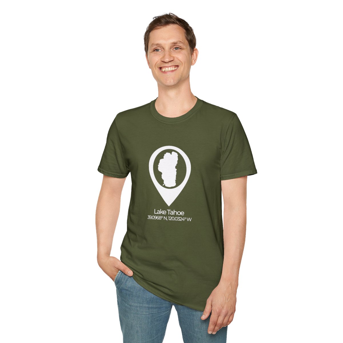 Lake Tahoe Location Pin T-shirt - Image 55