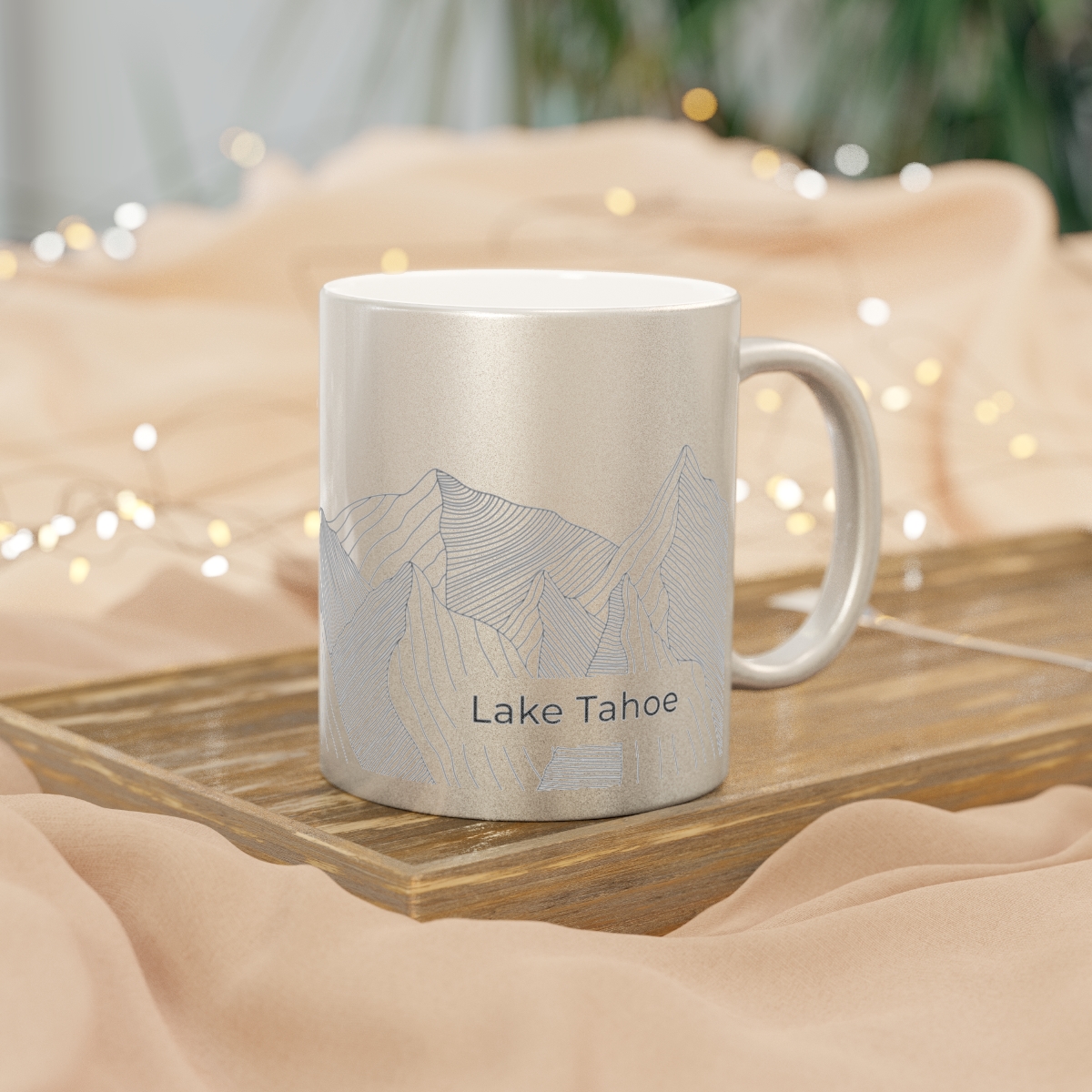 Lake Tahoe Mountains Metallic Mug - Image 4
