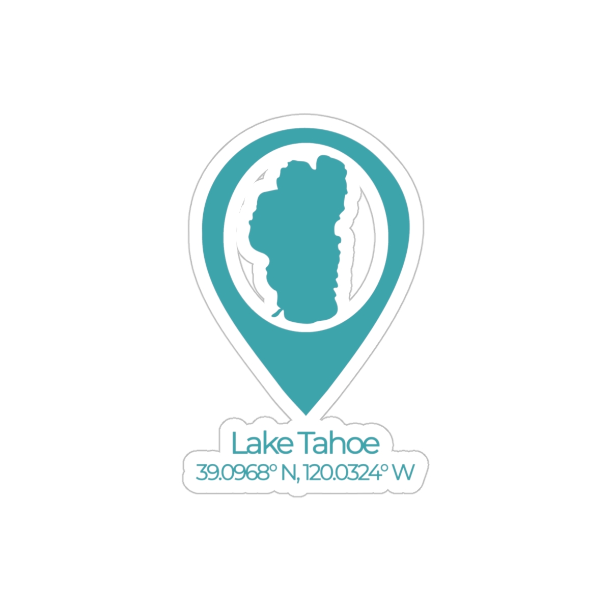 Lake Tahoe Location Pin Outdoor Sticker - Image 4