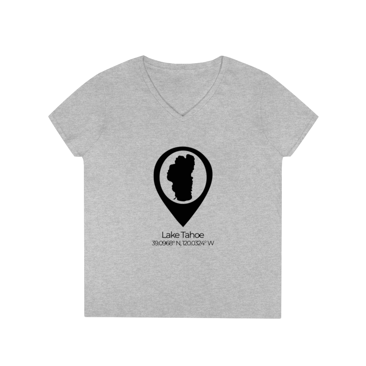 Lake Tahoe Location Pin Ladies' V-Neck T-Shirt - Image 10
