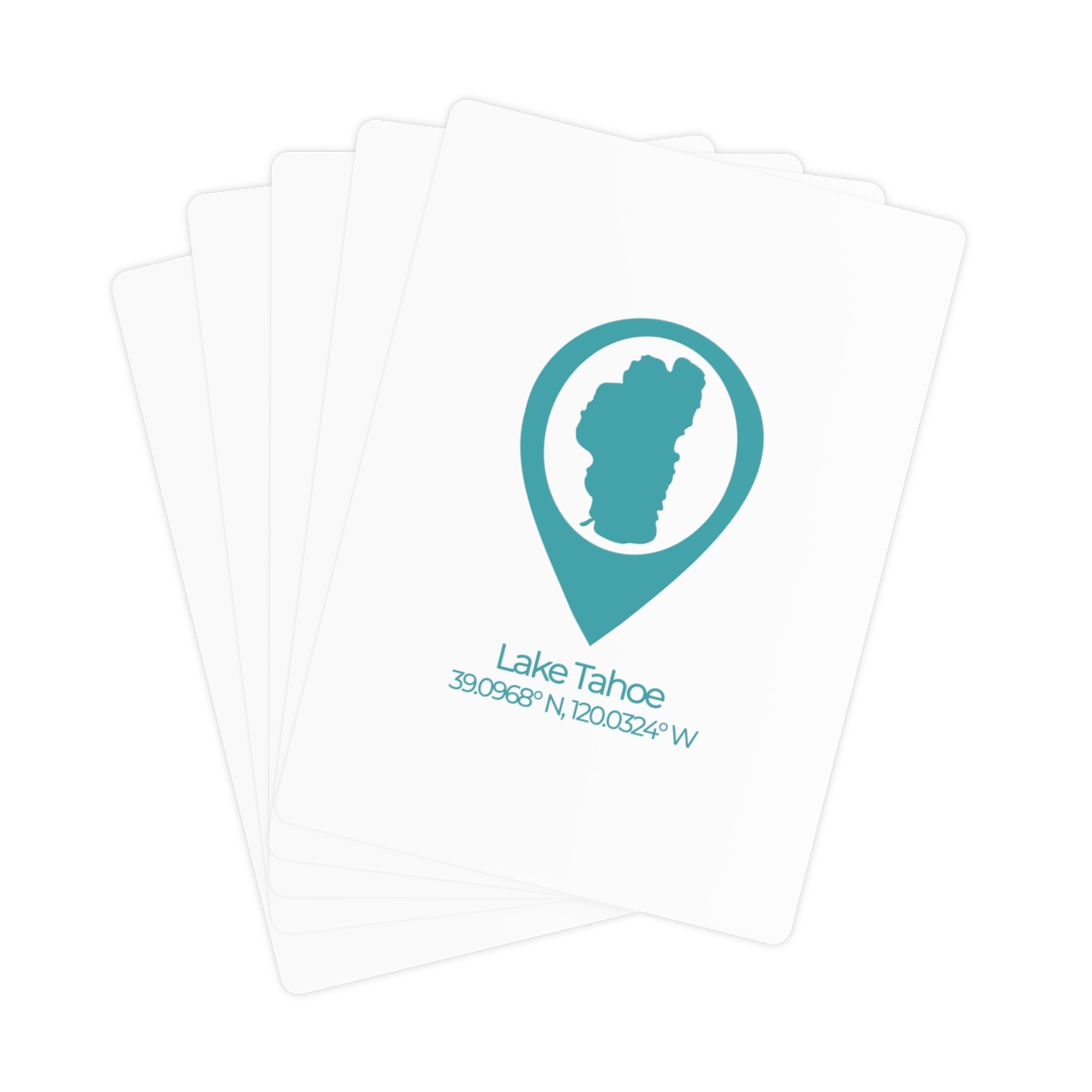 Lake Tahoe Location Pin Poker Cards